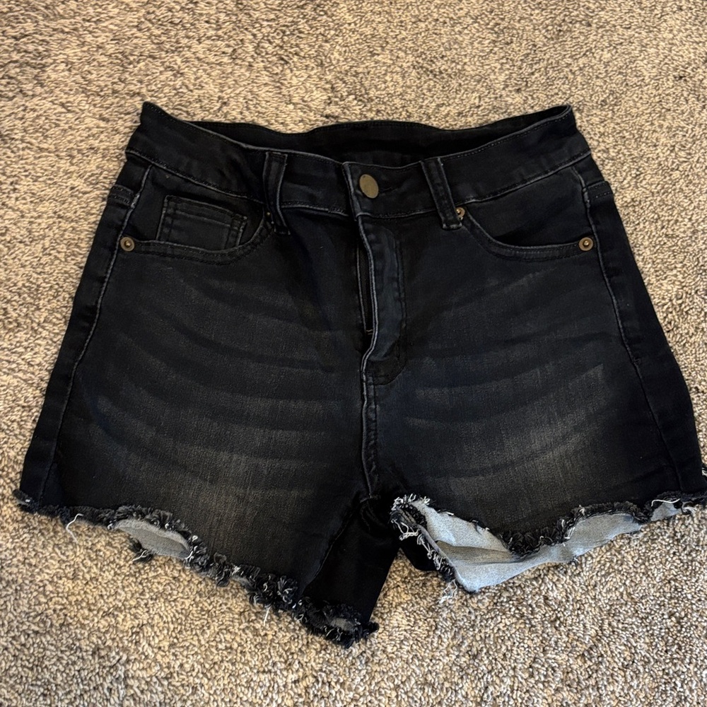 Born Primitive Black Frayed Hem Denim Shorts